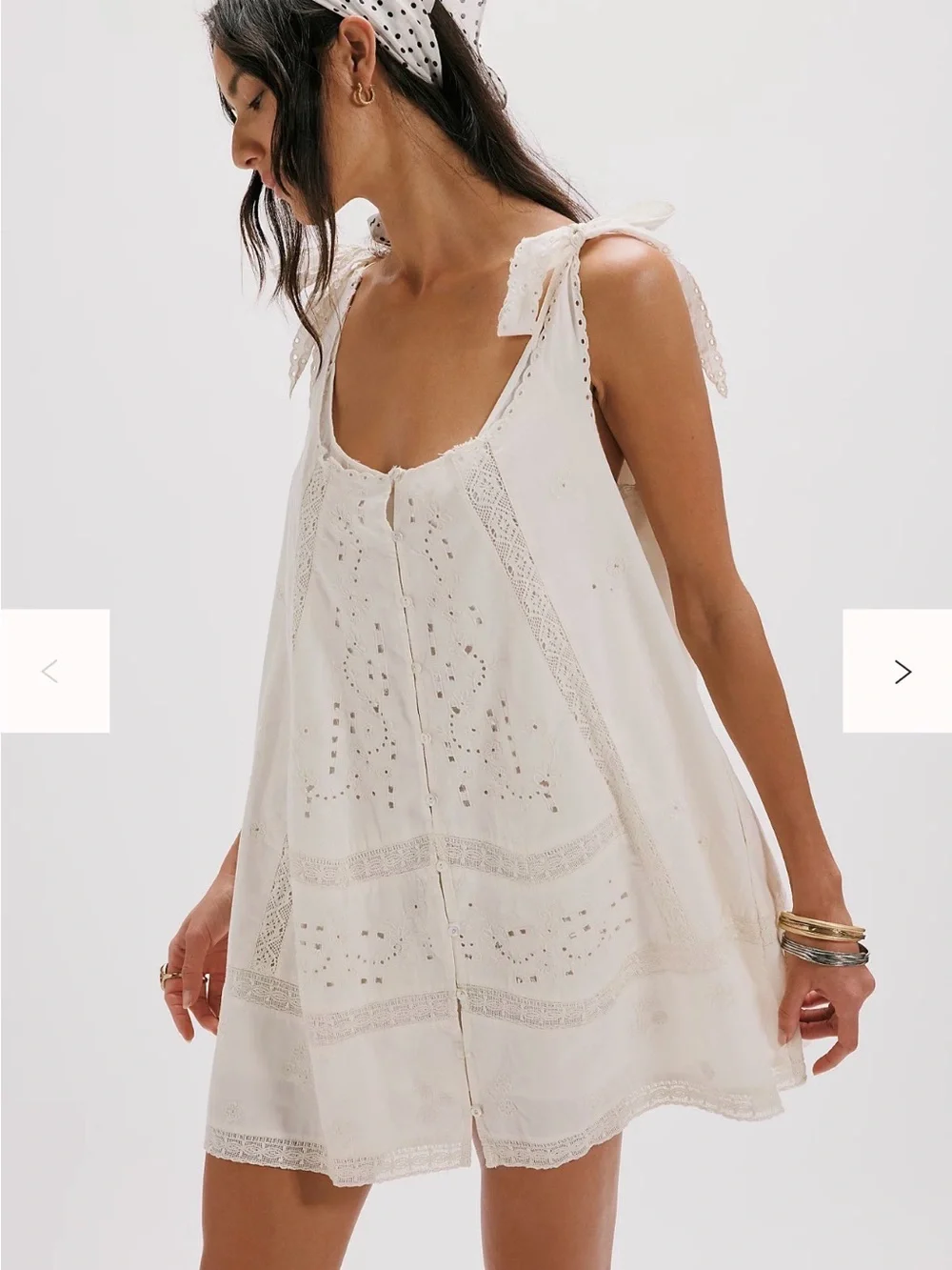 Free People Penelope Mini Dress Ivory Small NWT - Picture 1 of 5